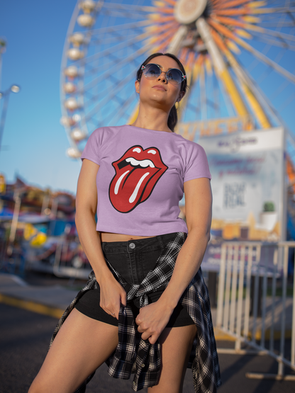 Printed T-Shirt - Crop Tops - Front - Rolling Stone Tee Fusion