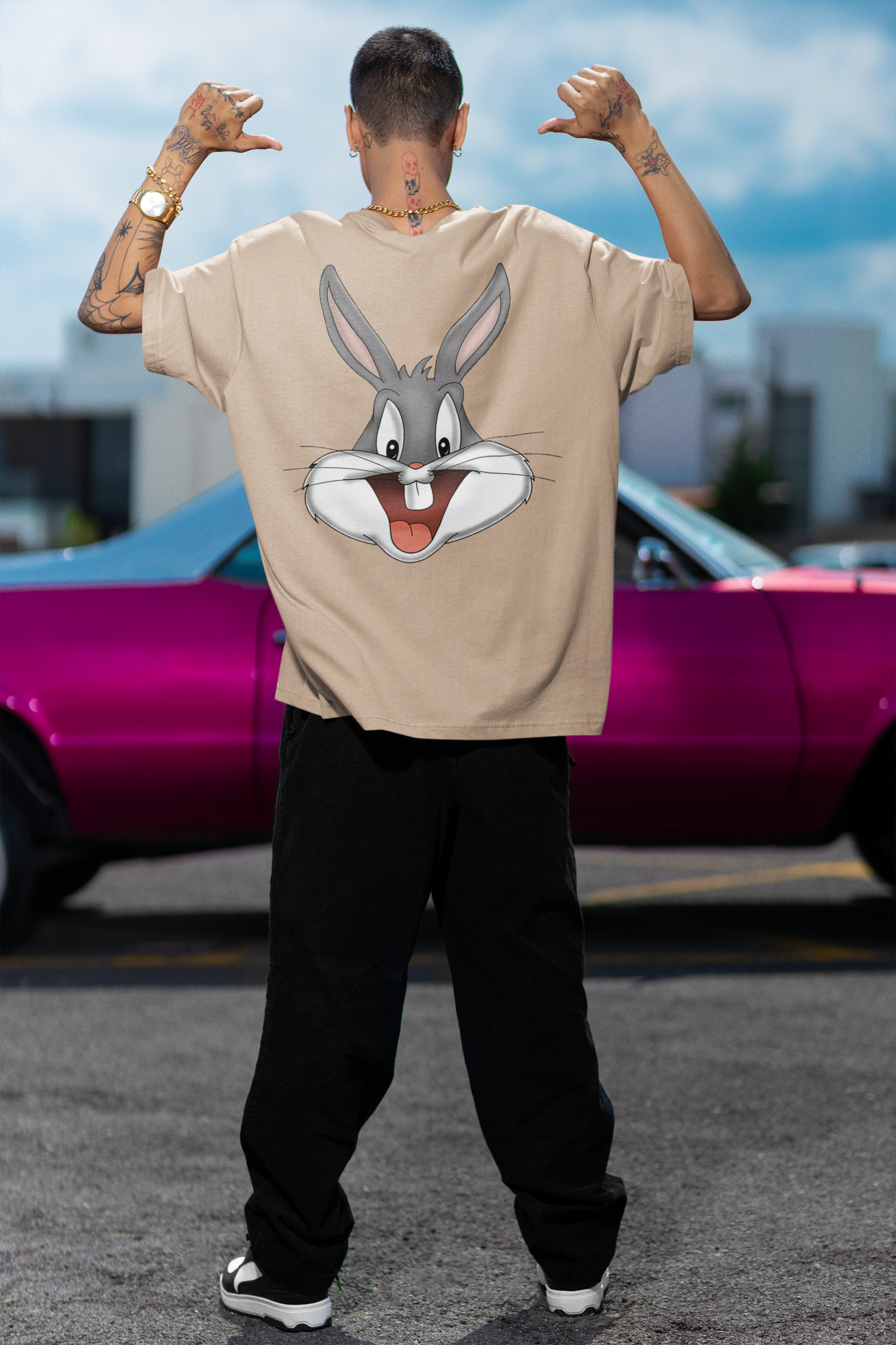 Oversized T-Shirt Men - Bugs Bunny Tee Fusion