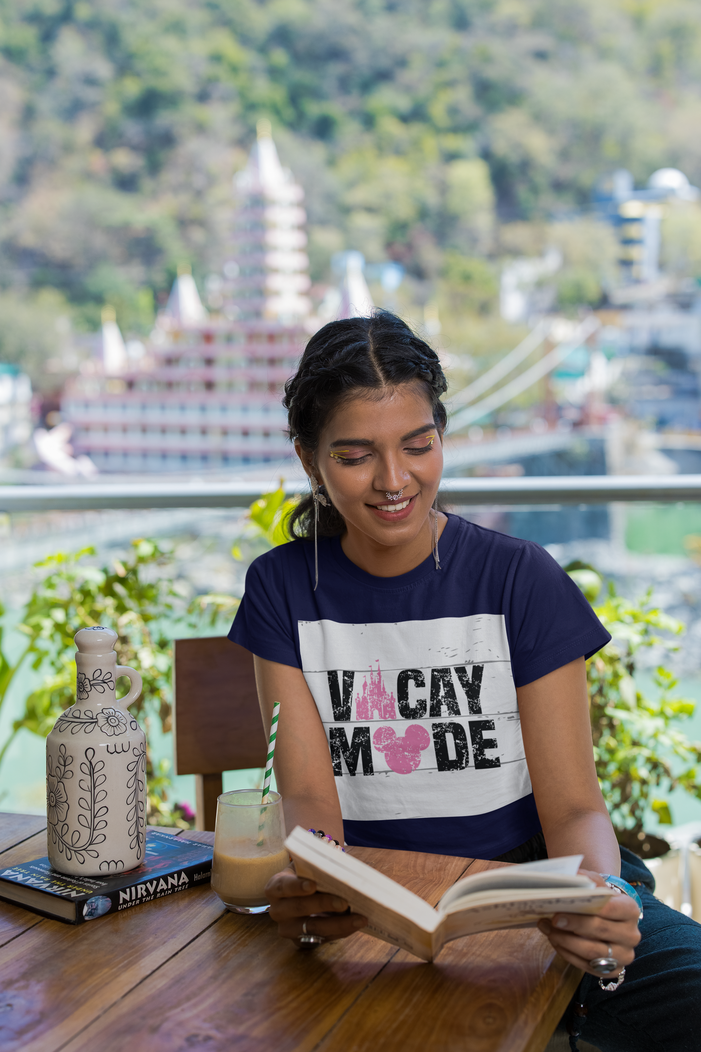 Printed T-Shirt - Crop Tops - Front - Vacay Mode Tee Fusion