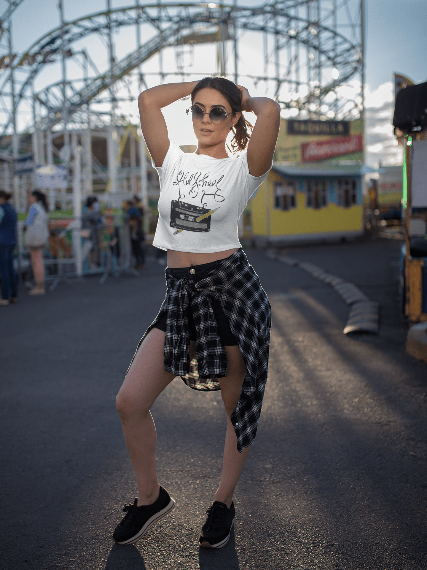 Printed T-Shirt - Crop Tops - Front - Old School Tee Fusion