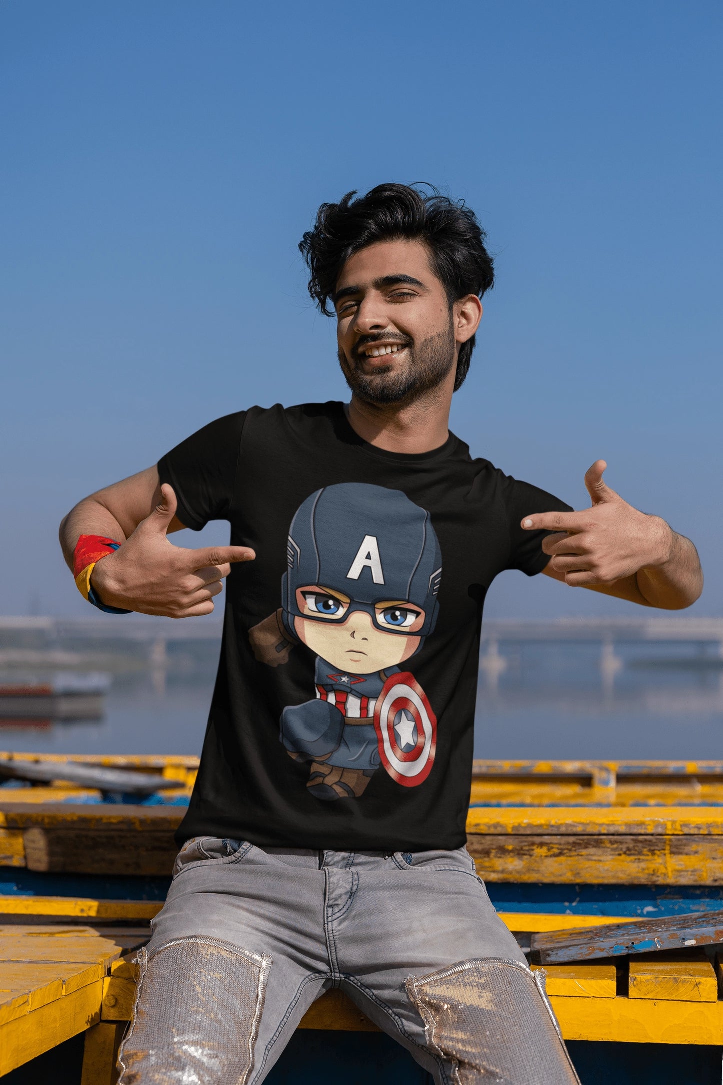 Printed T-Shirt - Regular Men - Baby Captain America Tee Fusion