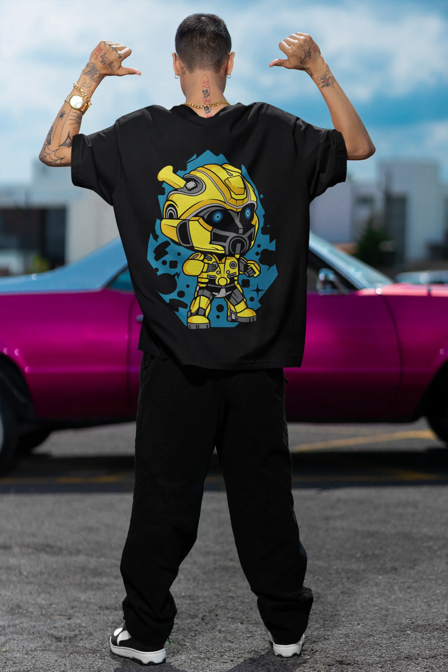 Oversized T-Shirt Men - Bumble Bee Tee Fusion