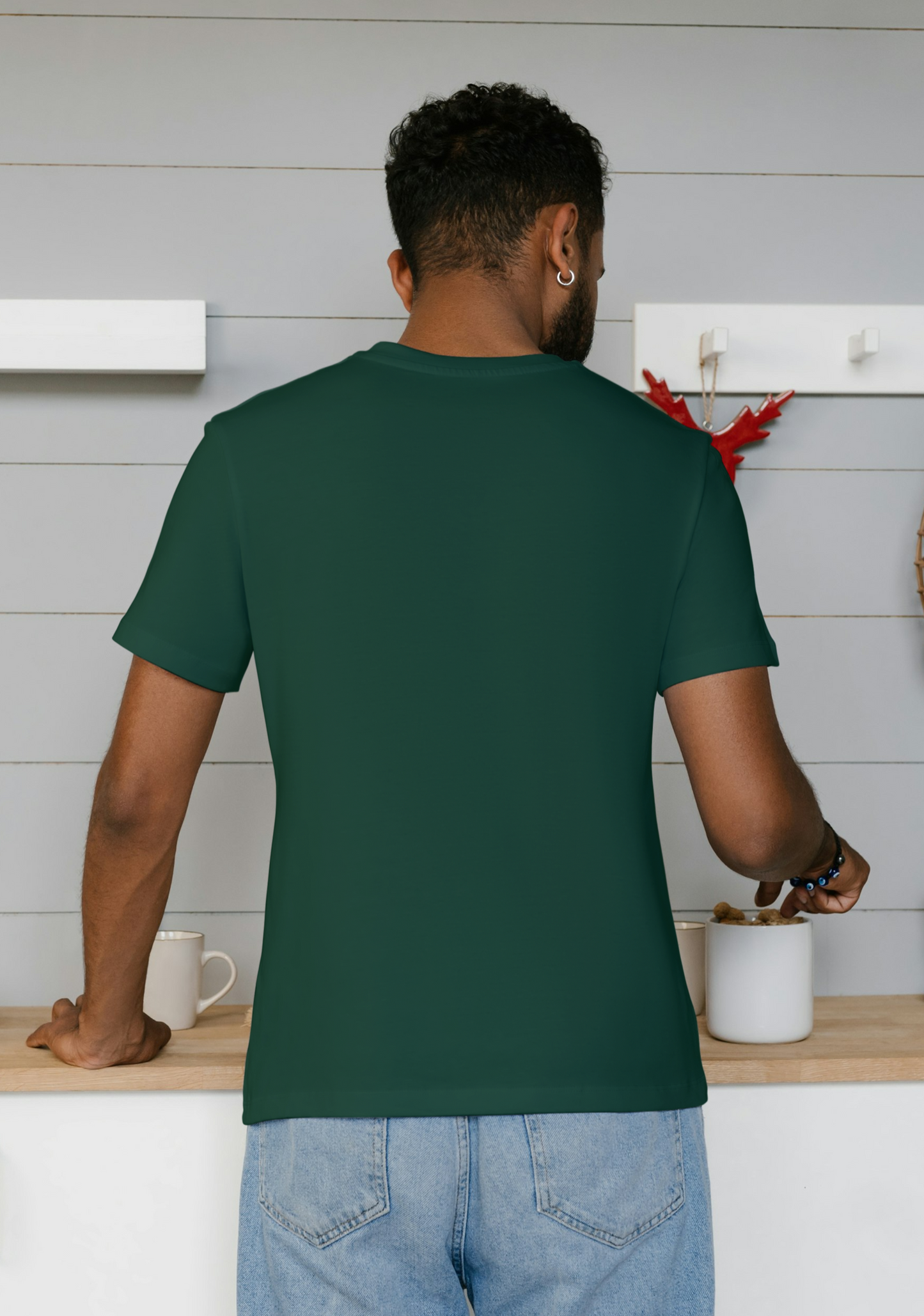 Solid T-Shirt - Men - Plain - Bottle Green Tee Fusion