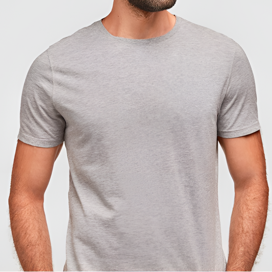 Solid T-Shirt - Men - Plain - Gray Tee Fusion