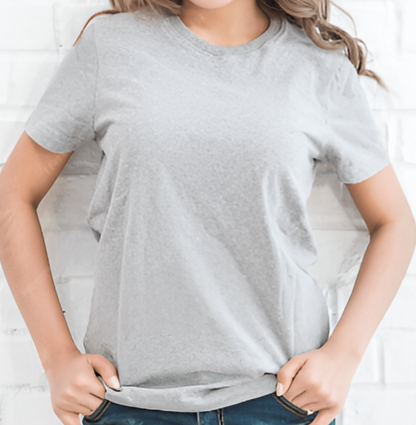 Women Regular - Solid- Gray Tee Fusion