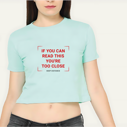 Printed T-Shirt - Crop Tops - Front - If you can read this Tee Fusion