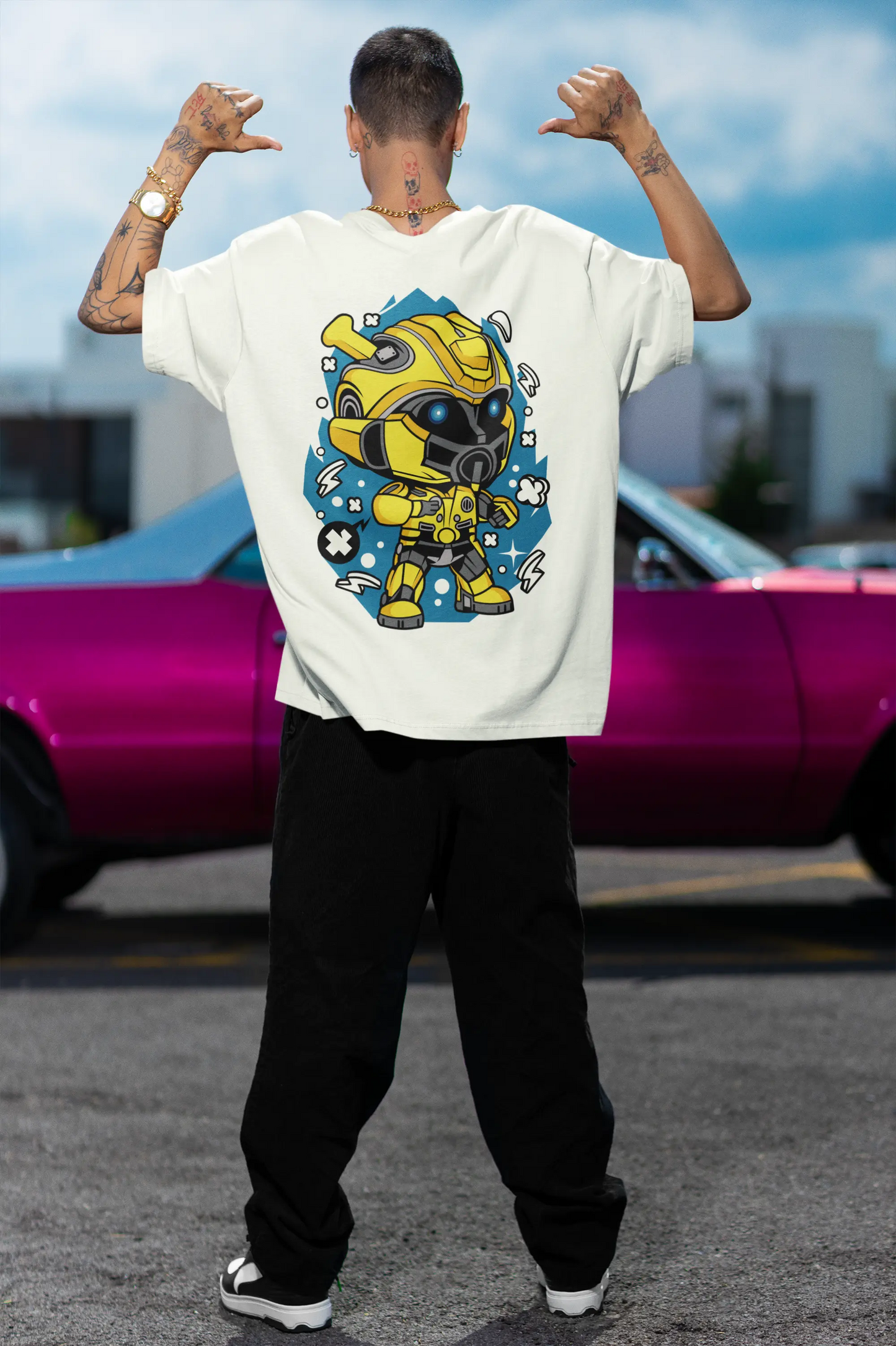 Oversized T-Shirt Men - Bumble Bee Tee Fusion