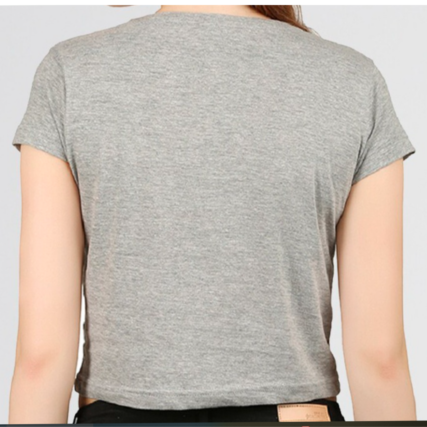 Crop Tops - Solid- Gray Tee Fusion