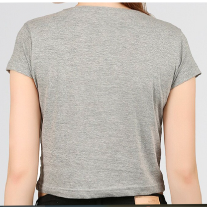 Crop Tops - Solid- Gray Tee Fusion