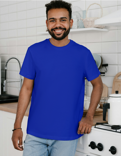 Solid T-Shirt - Men - Plain - Royal Blue Tee Fusion