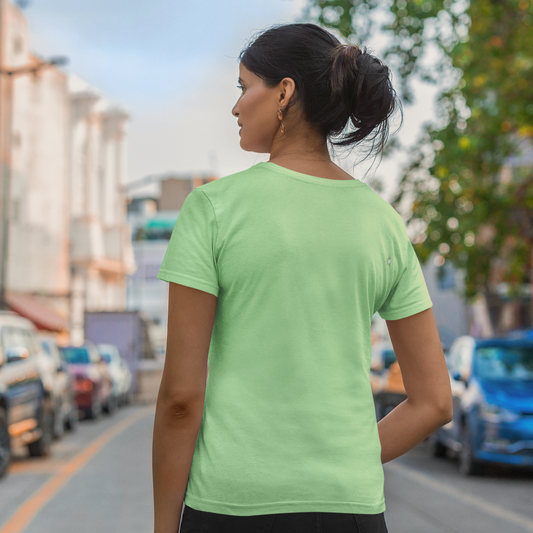 Women Regular - Solid- Mint Green Tee Fusion