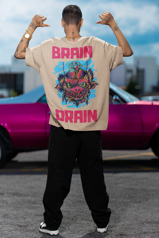 Oversized T- Shirt Men - Brain Drain Tee Fusion