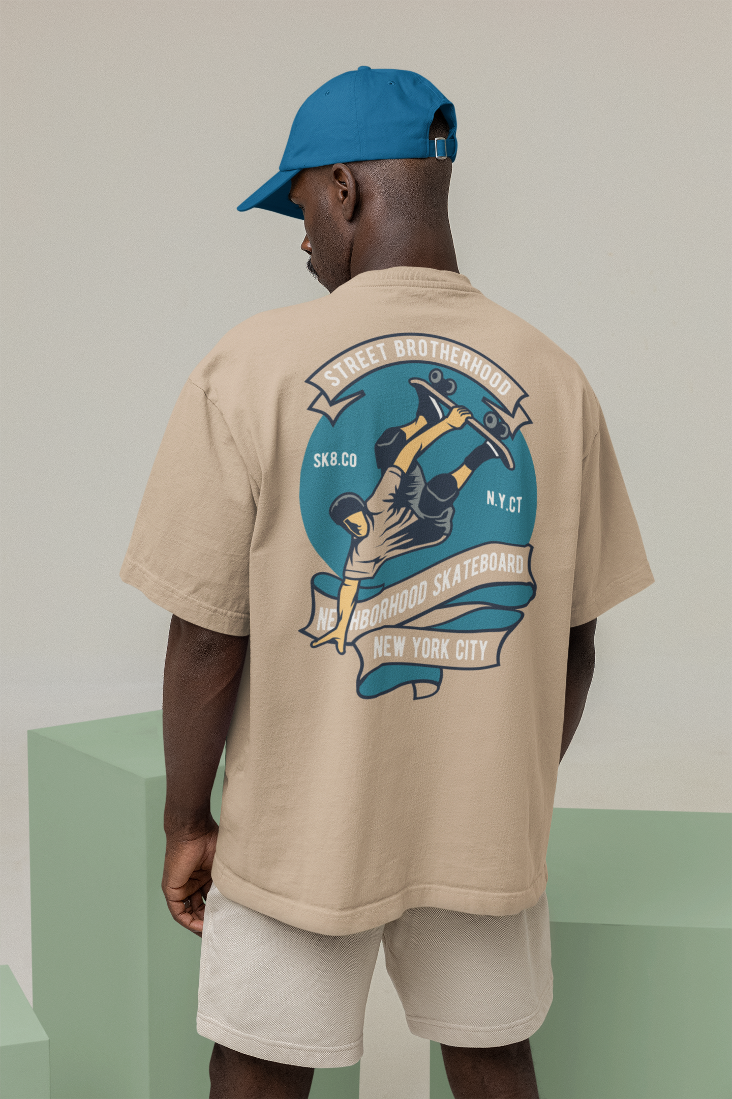 Oversized T- Shirt Men - Street Skate Tee Fusion