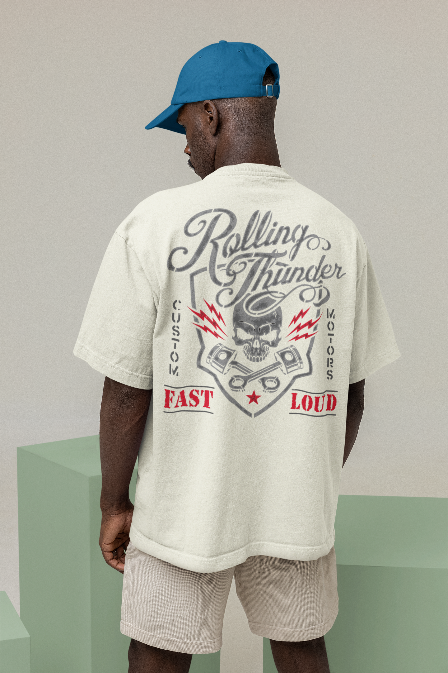 Oversized T- Shirt Men - Rolling Thunder Tee Fusion