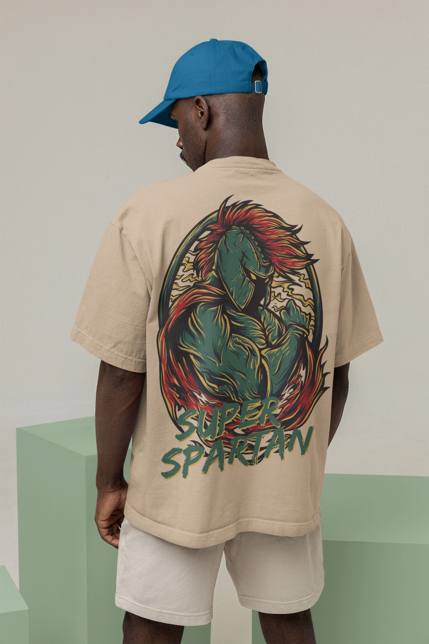 Oversized T- Shirt Men - Super Spartan Tee Fusion