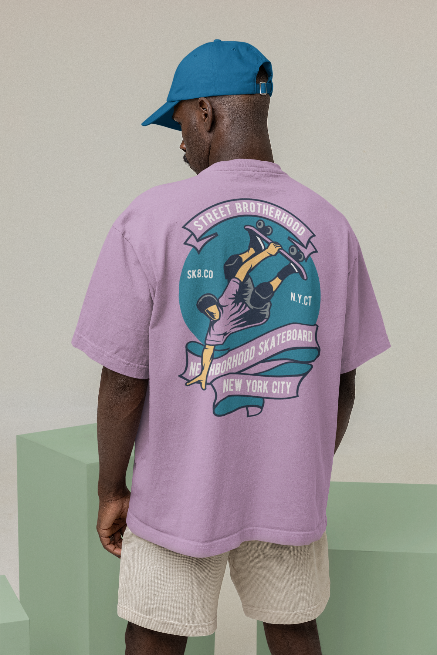 Oversized T- Shirt Men - Street Skate Tee Fusion