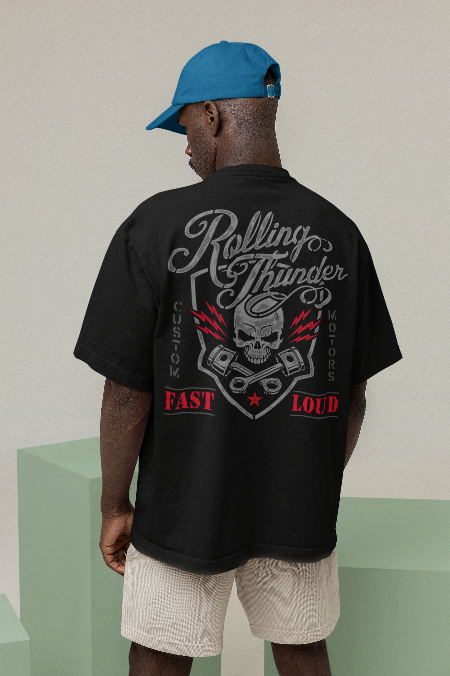 Oversized T- Shirt Men - Rolling Thunder Tee Fusion