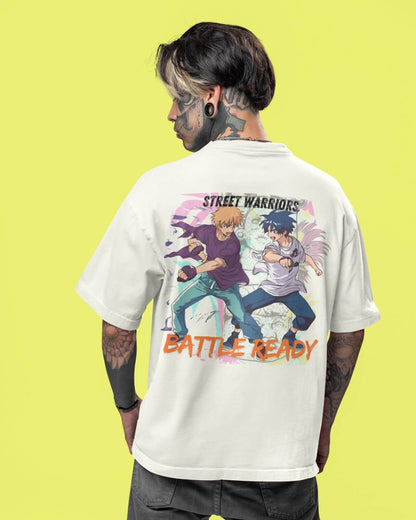 Oversized T- Shirt Men - Street Warriors Battle Ready