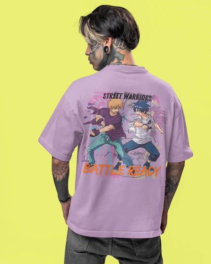 Oversized T- Shirt Men - Street Warriors Battle Ready