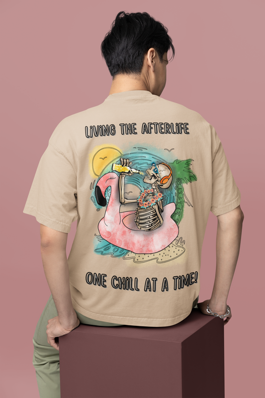 Oversized T- Shirt Men - Living the Afterlife Tee Fusion