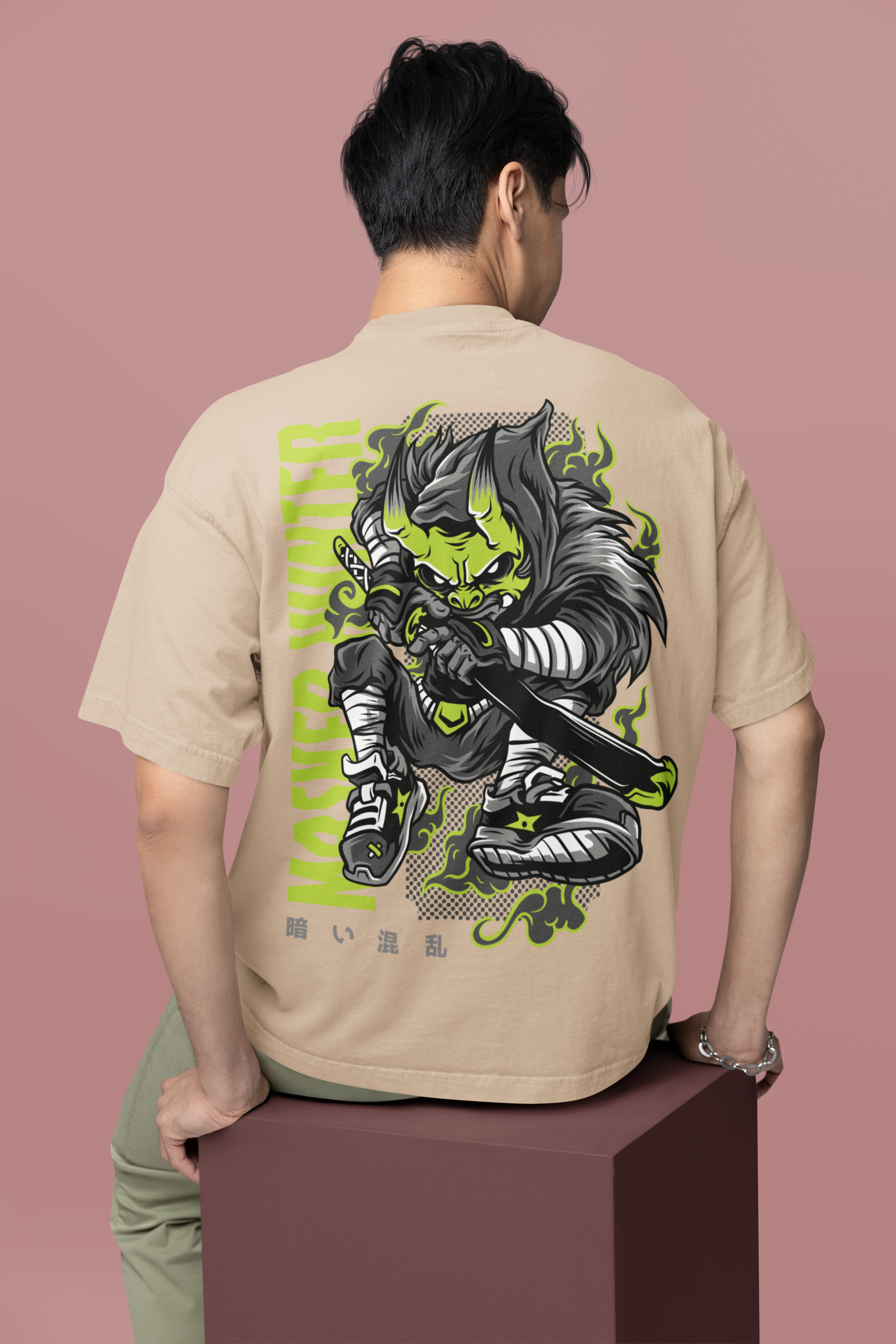 Oversized T- Shirt Men - Masked Hunter Tee Fusion