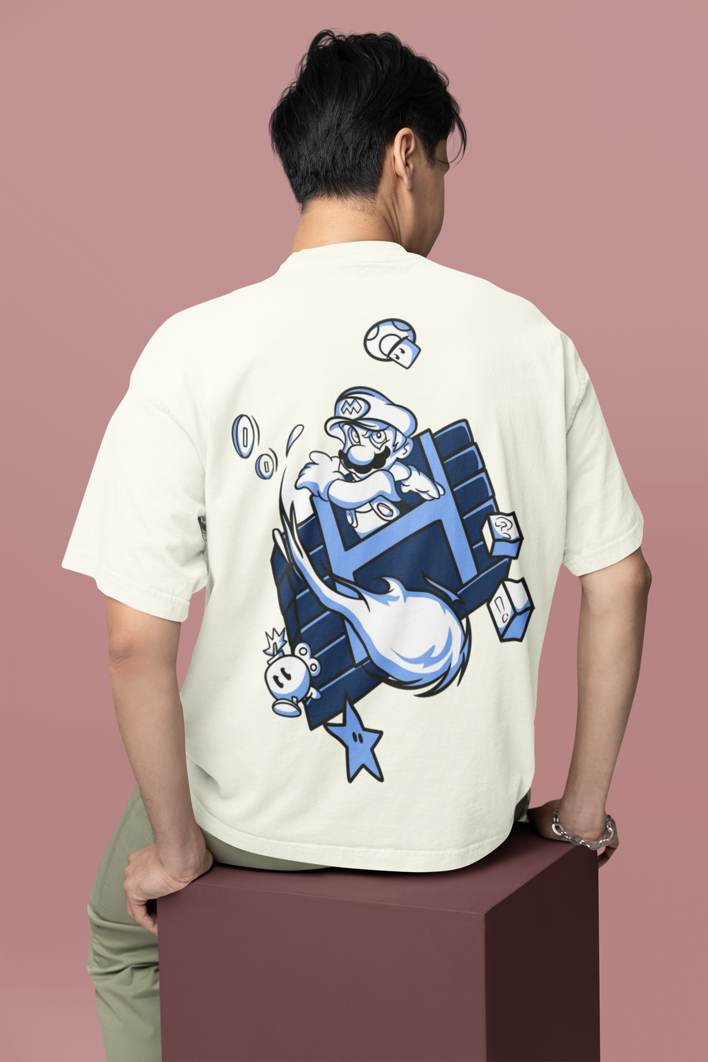 Oversized T- Shirt Men - Anime Mario Tee Fusion