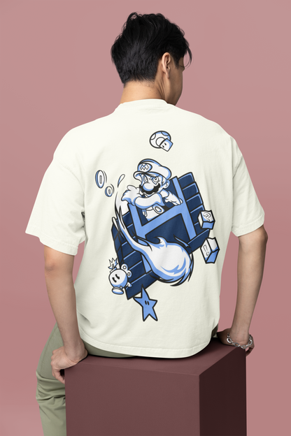 Oversized T- Shirt Men - Anime Mario Tee Fusion