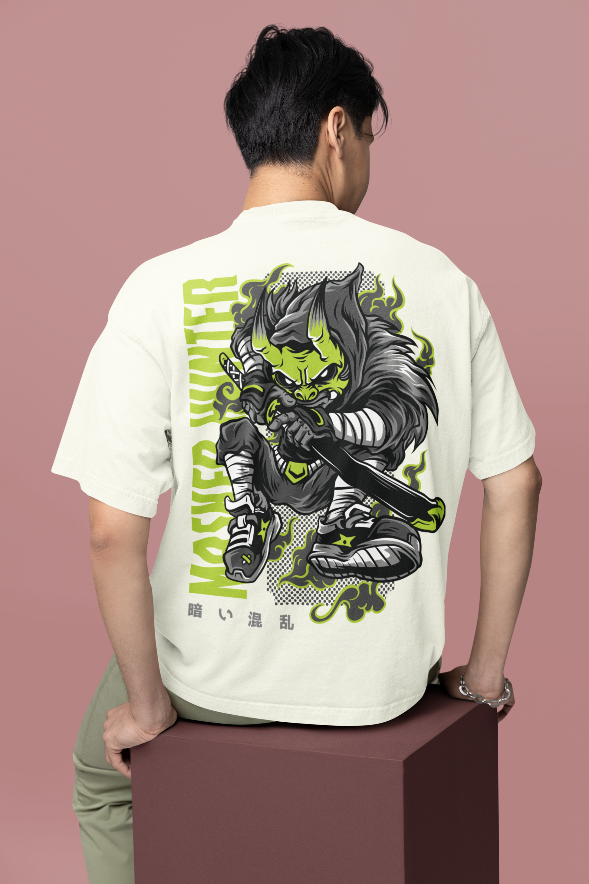 Oversized T- Shirt Men - Masked Hunter Tee Fusion