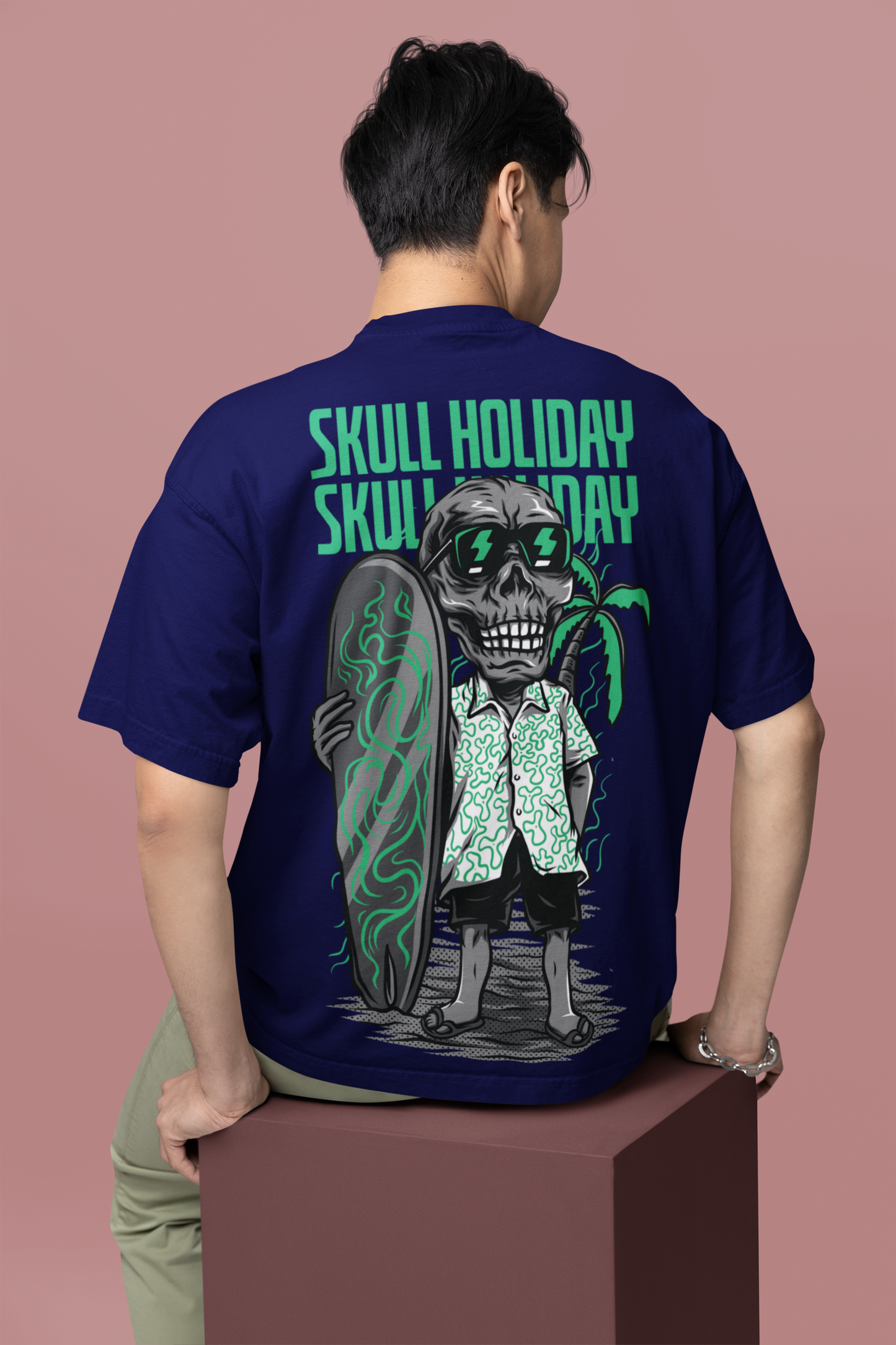 Oversized T- Shirt Men - Skull Holiday