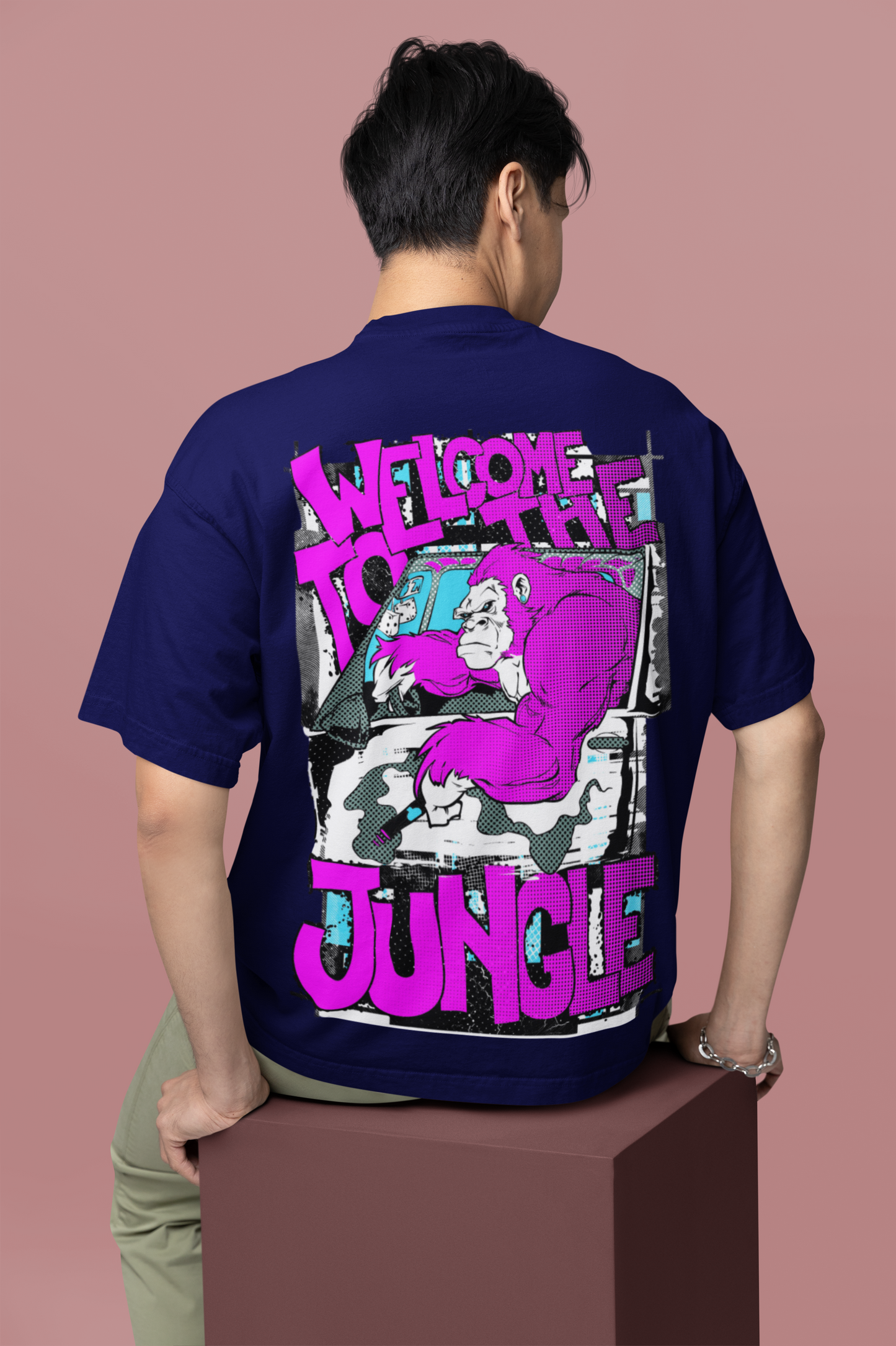 Oversized T- Shirt Men - Welcome to the Jungle