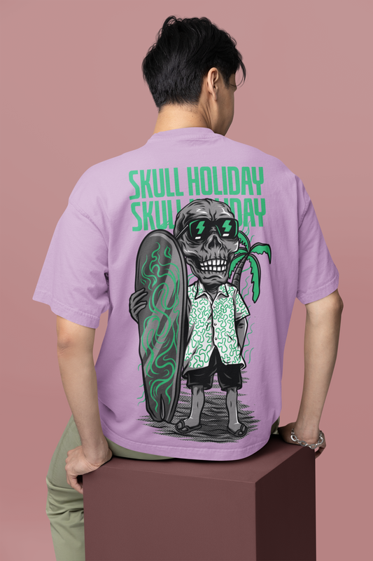 Oversized T- Shirt Men - Skull Holiday