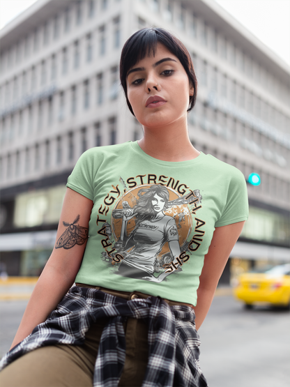 Printed T-Shirt - Crop Tops - Strategy Strength and She