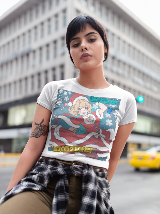 Printed T-Shirt - Crop Tops - Miss Claus Steals the Show