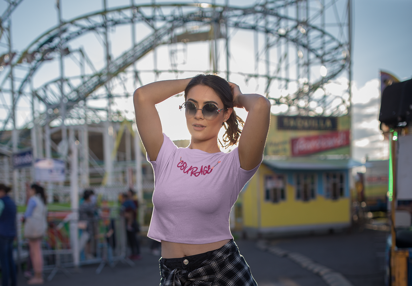 Printed T-Shirt - Crop Tops - Front - Courage Tee Fusion