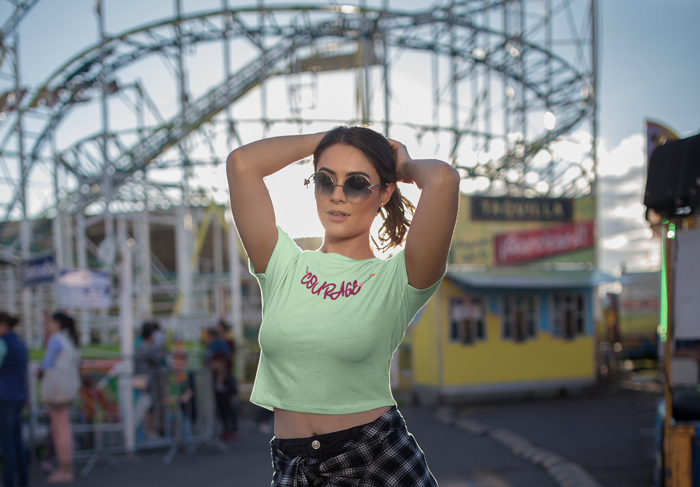 Printed T-Shirt - Crop Tops - Front - Courage Tee Fusion