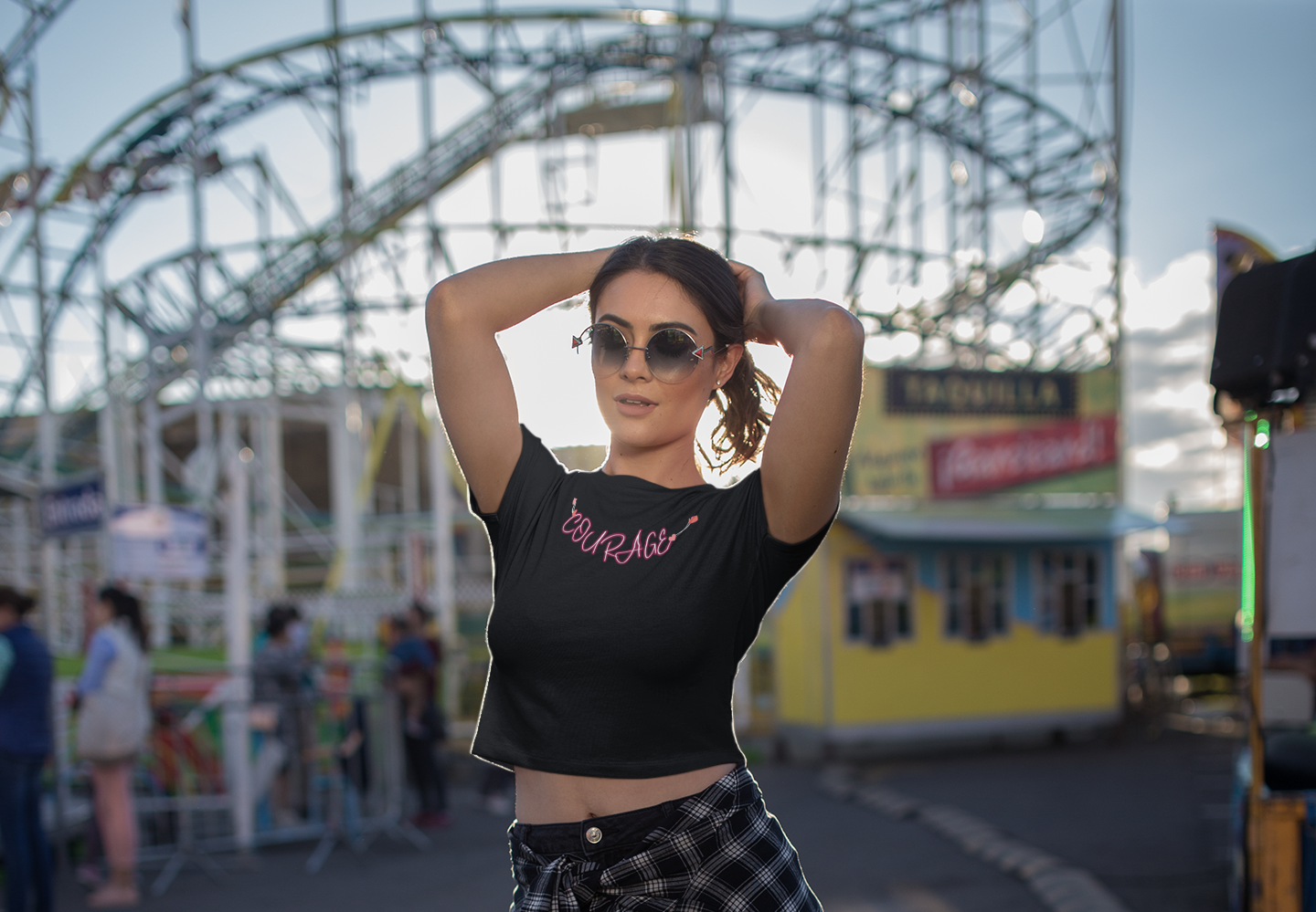 Printed T-Shirt - Crop Tops - Front - Courage Tee Fusion