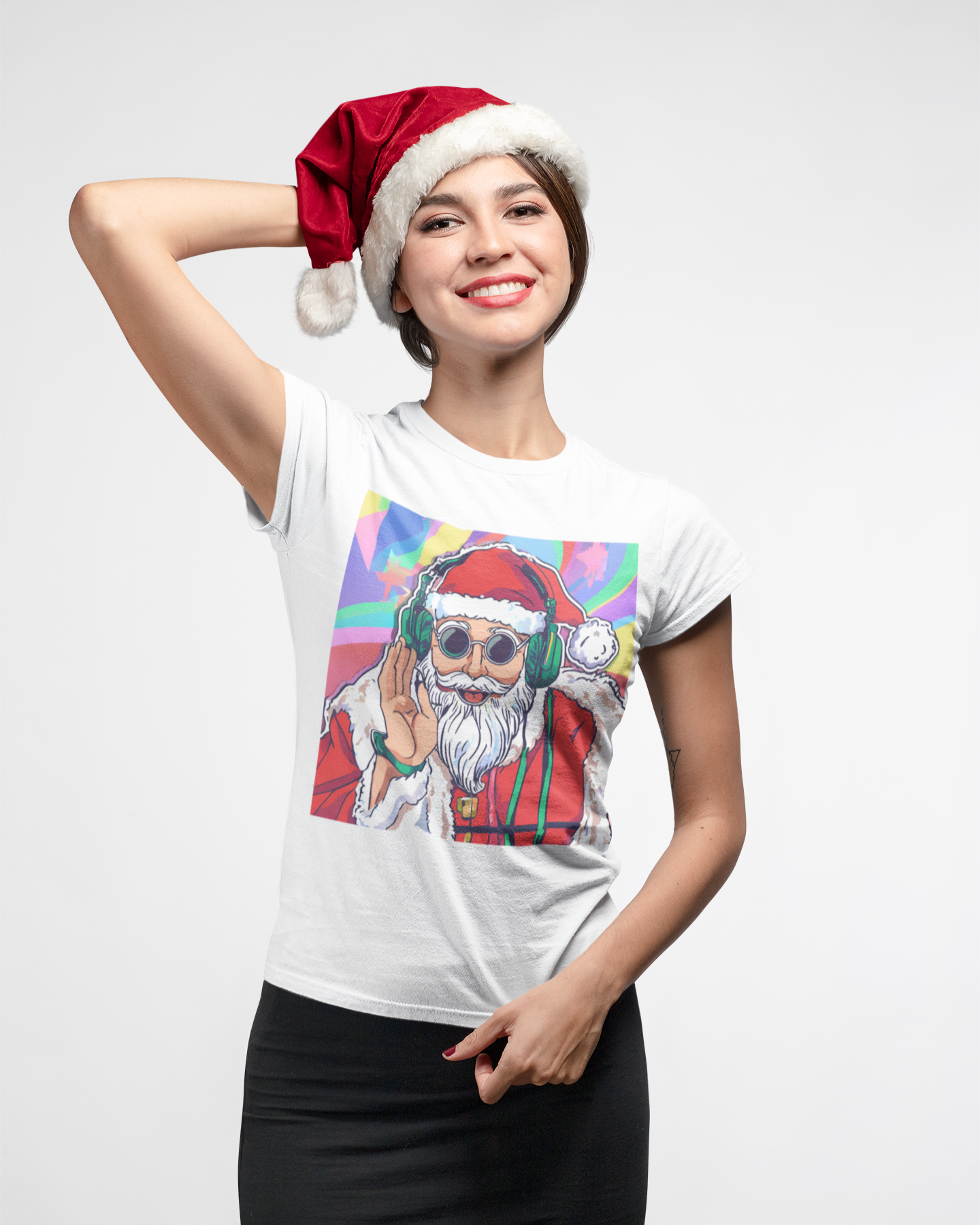 Printed T-Shirt - Regular Women - Witty Santa