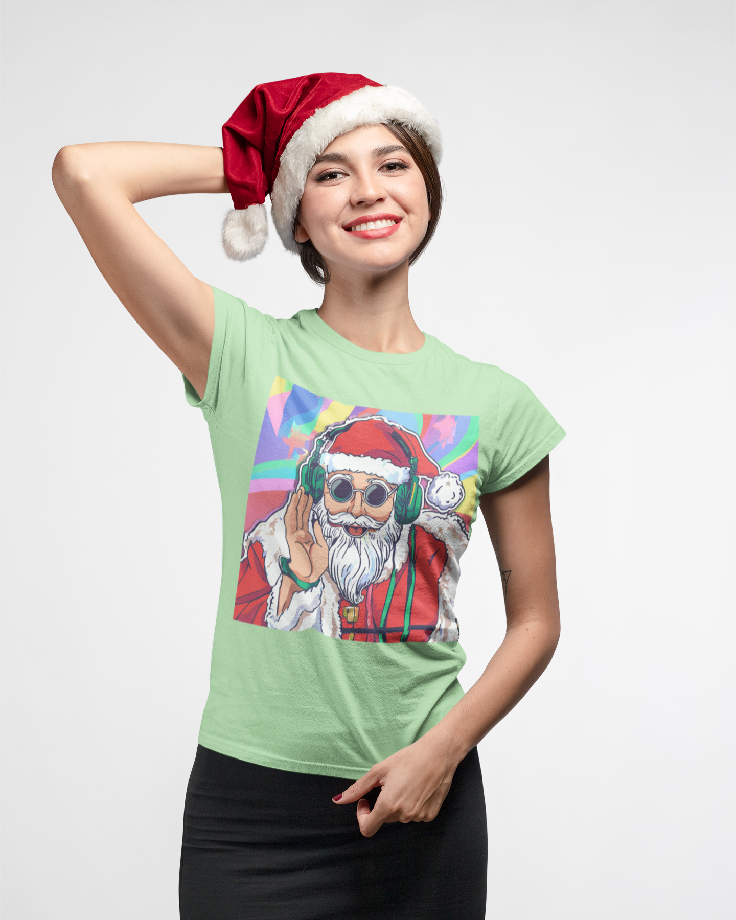 Printed T-Shirt - Regular Women - Witty Santa