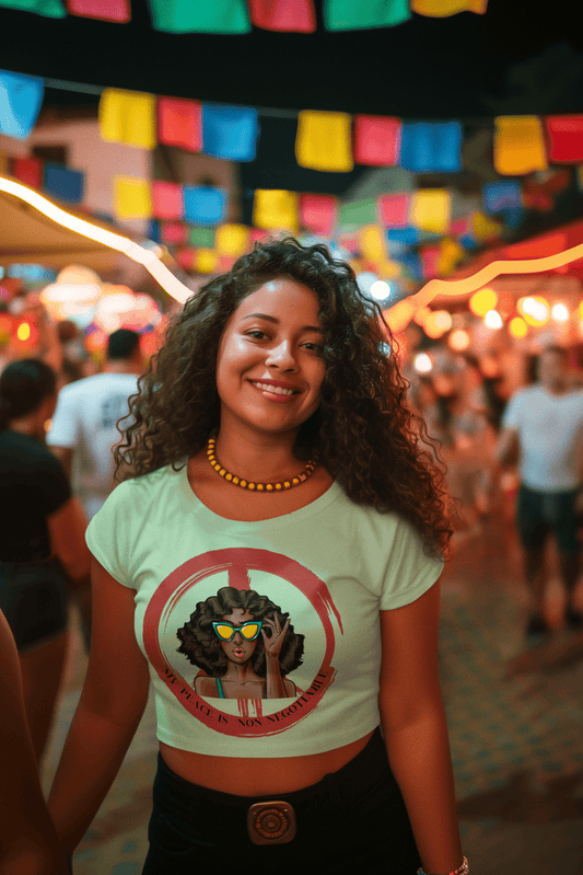 Printed T-Shirt - Crop Tops - Front - My Peace is Non Negotiable Tee Fusion