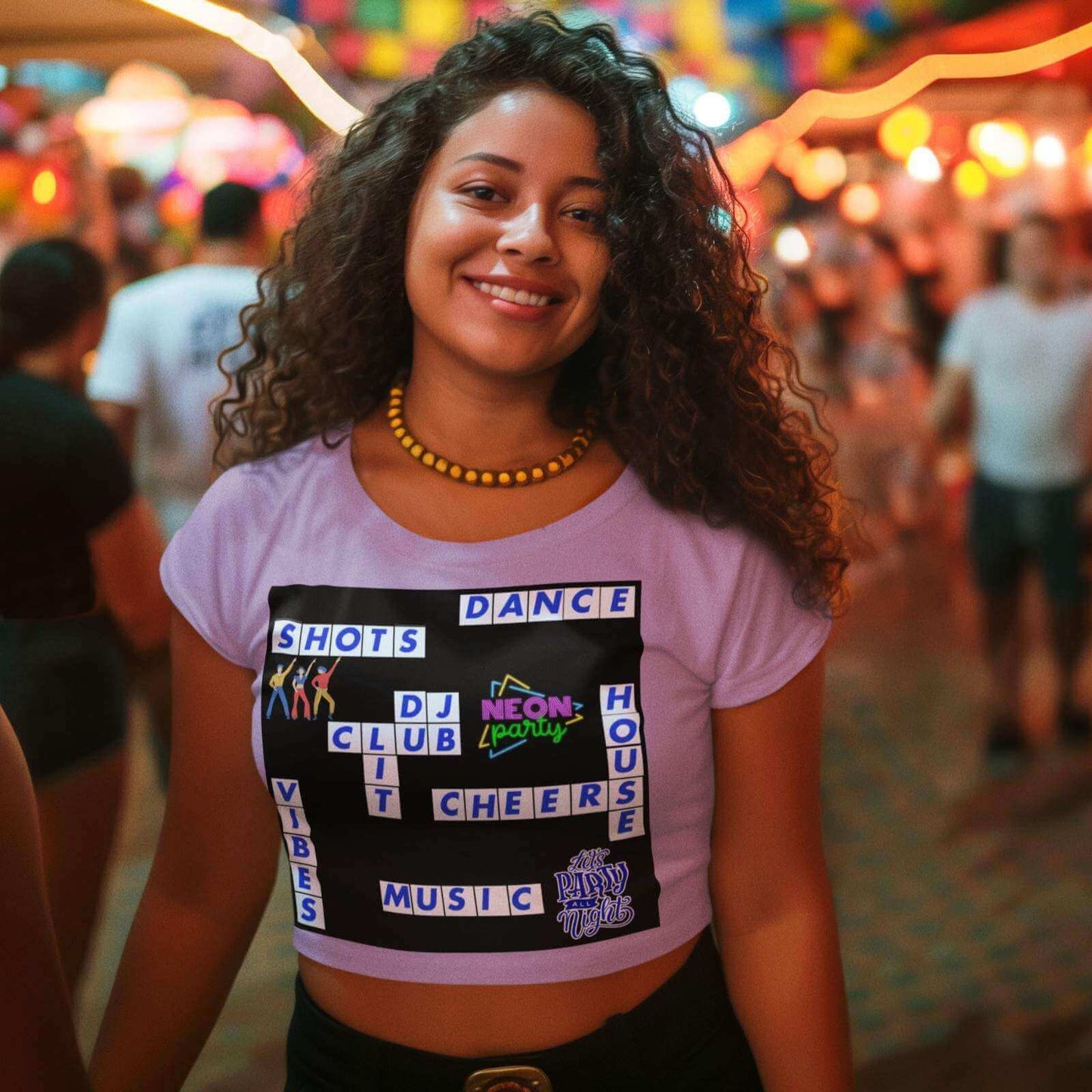 Printed T-Shirt - Crop Tops - Party Crossword