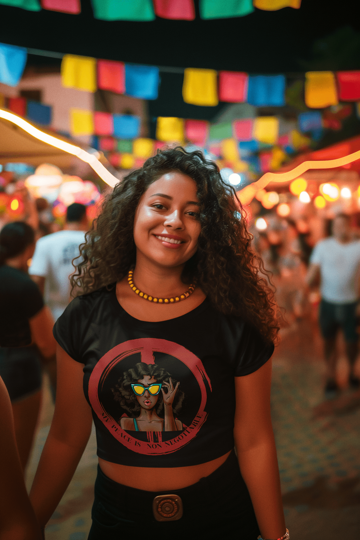 Printed T-Shirt - Crop Tops - Front - My Peace is Non Negotiable Tee Fusion