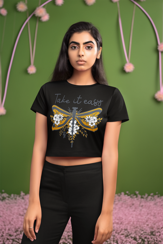 Printed T-Shirt - Crop Tops - Take It Easy Tee Fusion