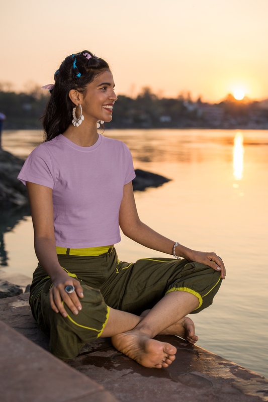 Crop Tops - Solid- Lilac Tee Fusion