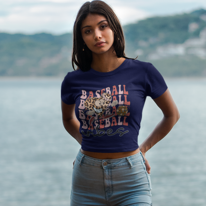 Printed T-Shirt - Crop Tops - Baseball Vibes Tee Fusion