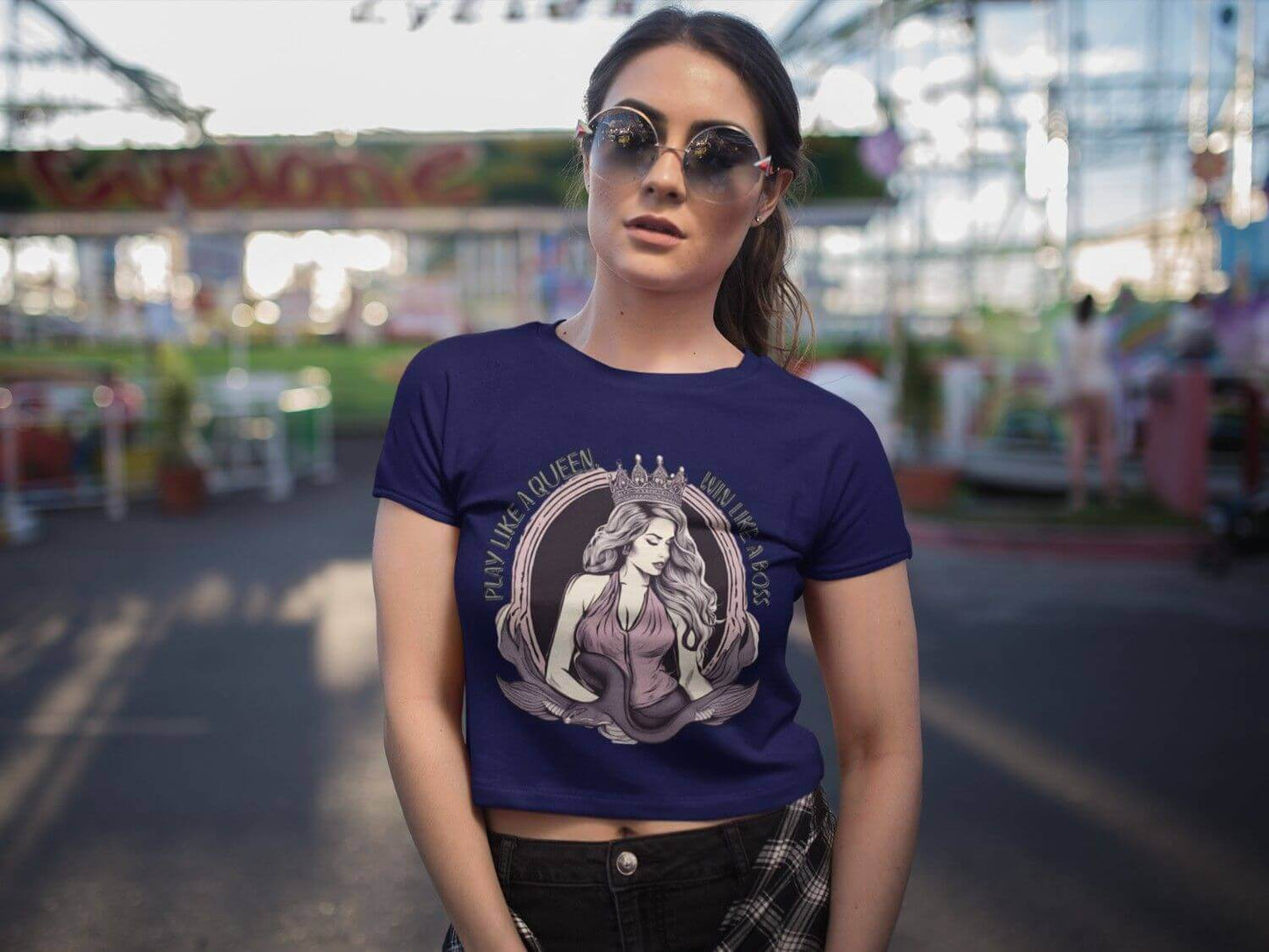 Printed T-Shirt - Crop Tops - Play Like a Queen, Win Like a Boss