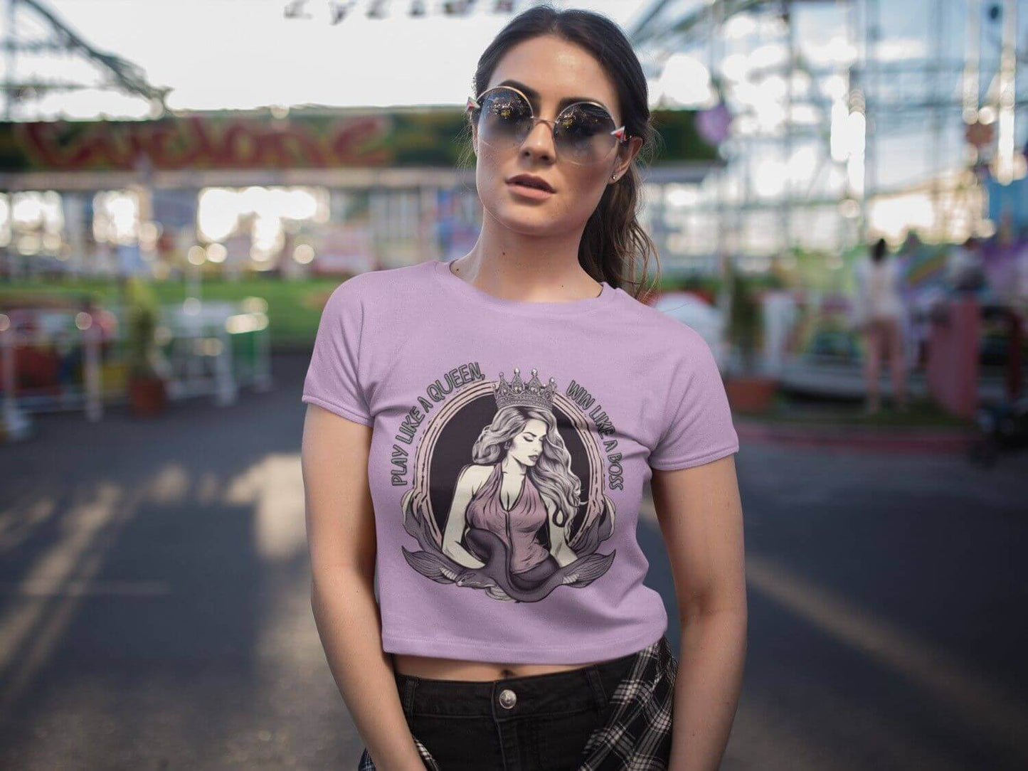 Printed T-Shirt - Crop Tops - Play Like a Queen, Win Like a Boss