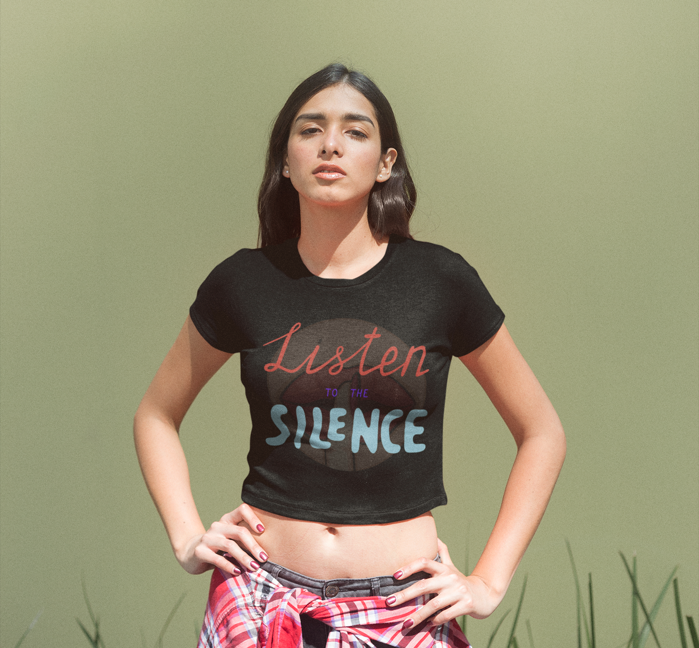 Printed T-Shirt - Crop Tops - Listen to the Silence Tee Fusion