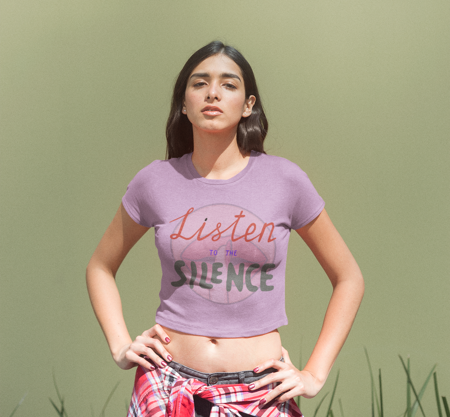 Printed T-Shirt - Crop Tops - Listen to the Silence Tee Fusion