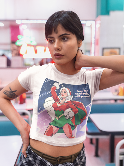 Printed T-Shirt - Crop Tops - From the North Pole with Power