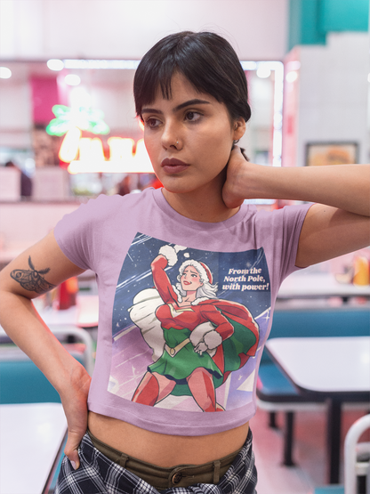 Printed T-Shirt - Crop Tops - From the North Pole with Power